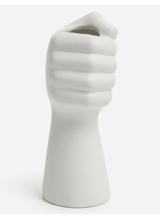AKDC Creative Hand-Shaped Ceramic Decorative Vase – Elegant White Artistic Home Décor Accent, 20 × 10 cm - Image 2